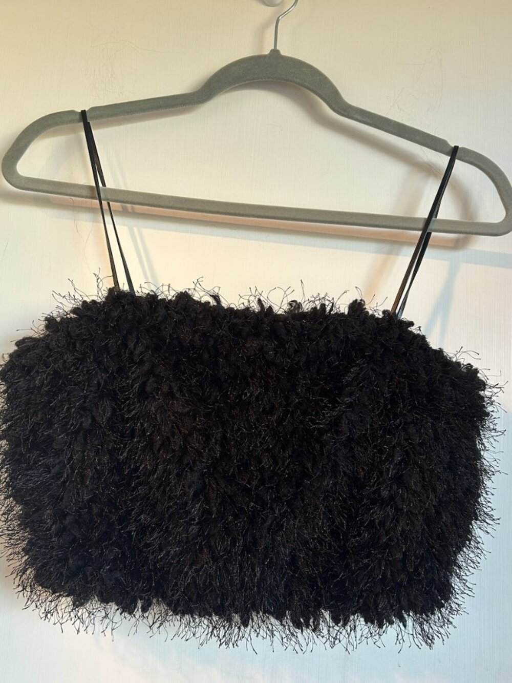 Fuzzy Back Crop Top